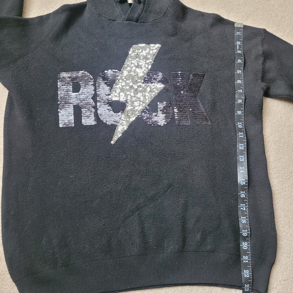 French Mc Lorene Black Sweater with Sequin Rock Design - One Size - Picture 5 of 6